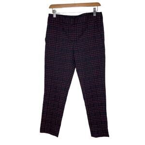 Theory Easy‎ Slim Leg Houndstooth Print Trousers Stretch Women's Size 2